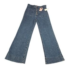 SHOW ME YOUR MUMU Cropped Fairan Trousers Dark Rainstorm Denim Jeans Size 24